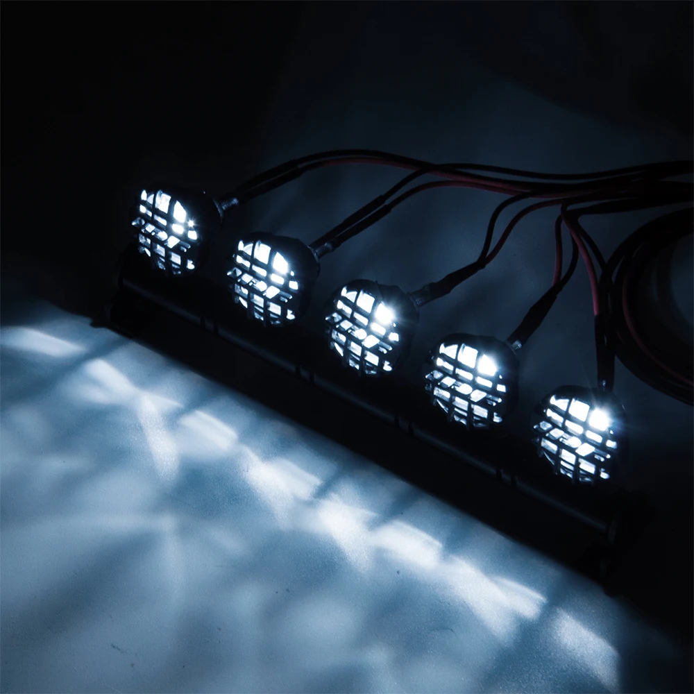 Axspeed Rc Auto Dak Lamp Led Licht Bar Met Lichte Dekking 4/5/6Leds Voor 1/10 Rc Crawler Axiale Scx10 90046 Trx4 Trx6 D90 Onderdelen