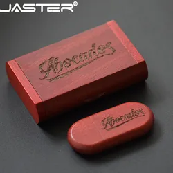 JASTER-unidad de almacenamiento externo USB 2,0, regalo de fotografía, 4GB/8GB/16GB/32GB/64GB, 1 piezas, logotipo gratis, usb de madera + caja de almacenamiento externo