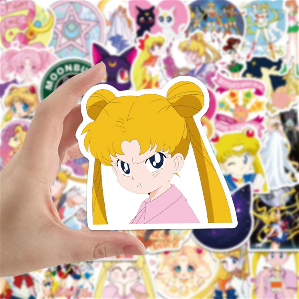 10/30/50PCS/ Moon Sailor Moon Doodle Laptop Guitar Motorcycle Luggage Skateboard Bike Waterproof Sticker Wholesale