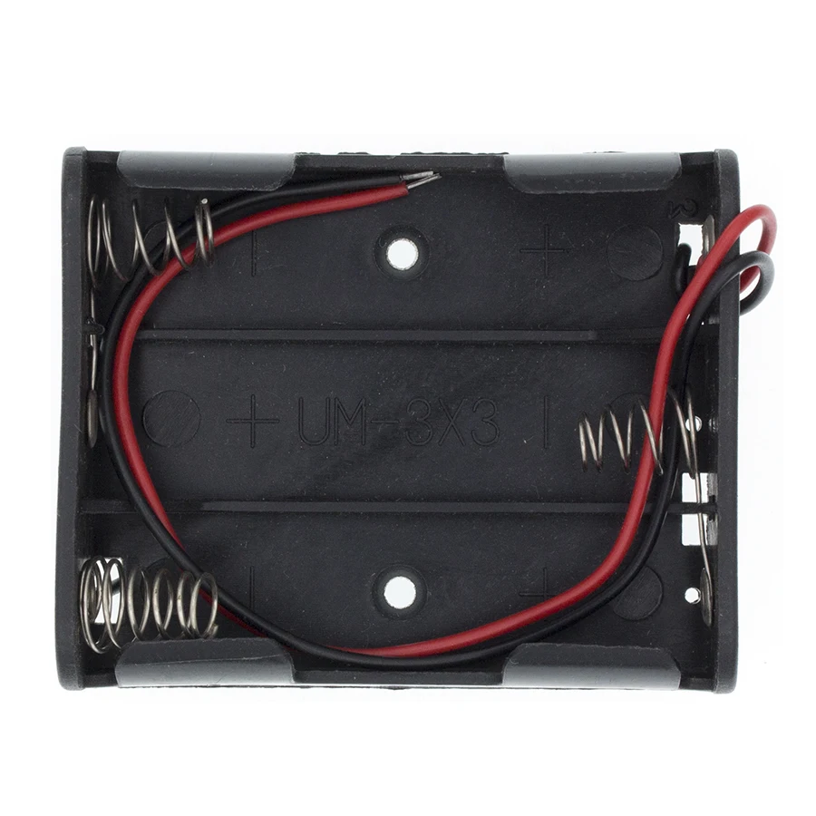 Plastic Standard Size AA/18650 Battery Holder Box Case Black With Wire Lead 3.7V/1.5V Clip