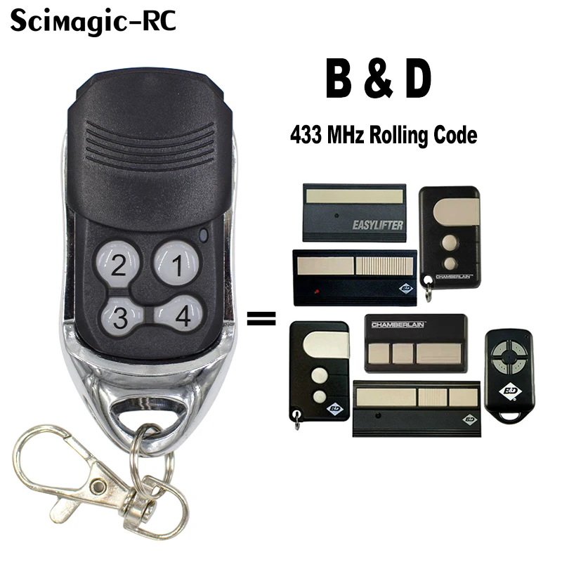 B&D 433.92MHz Garage Door Remote Control 062162 EL4 EL5 FAM R 059116 Door Opener 433.92MHz Rolling Code