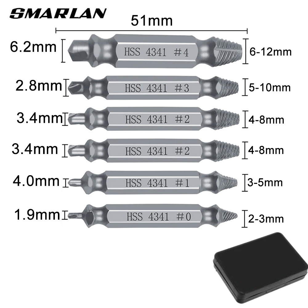 6/4/5pcs Damaged Screw Extractor Drill Bit Extractor Drill Set Broken Speed Out Bolt Extractor Bolt Stud Remover Demolition Tool