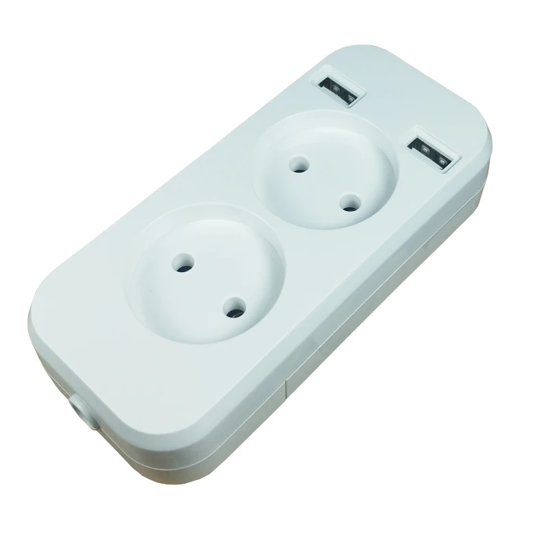 Socket Dual USB Extension socket Wall Charger Adapter Charging 2A Wall Charger Adapter Power Outlet white P91