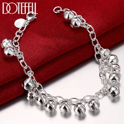 DOTEFFIL 925 Sterling Silver Bells Sounds Bead Chain Bracelet For Women Wedding Engagement Party Jewelry