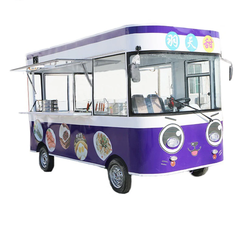 New Design With Logo Mobile Food Truck Electric Food Truck Cart With Big Servi Window Food Truck For Sale