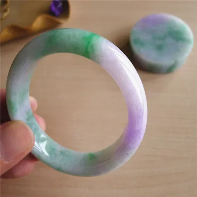 

Natural Burmese jadeite two-tone 54-64mm bracelet, elegant princess jewelry, best gift for mother and girlfriend