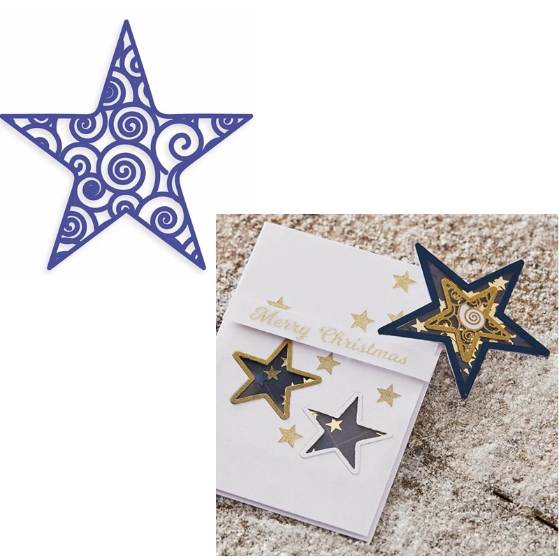 Metalowe matryce do wycinania Waved Star Unikalne wykrojniki Shining Star do tworzenia kartek DIY Scrapbook Decor. Nowe wytłaczane karty rzemieślnicze 2019.