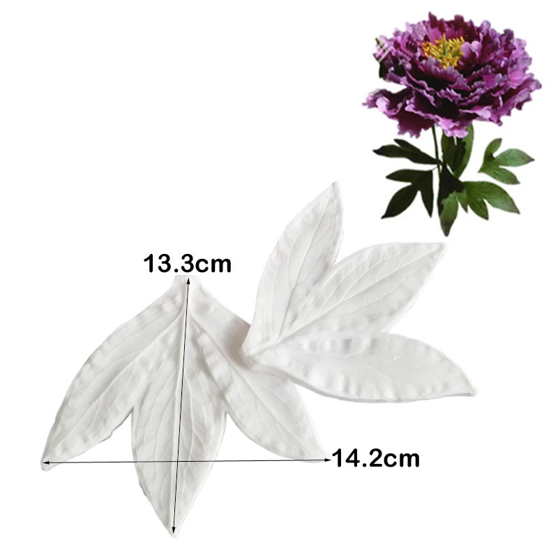 NEW Large Peony Leaf Veiner Silicone Mold Cake Decorating Chocolate Fondant Sugarcraft Gumpaste Moulds M2078