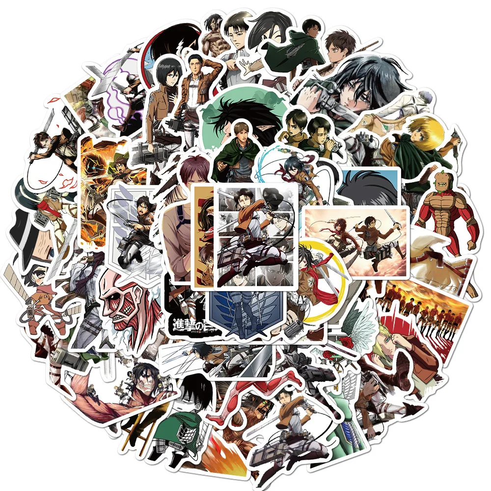 10/30/50pcs Attack on Titan Sticker Animal Stickers Character Laptop Suitcas Luggage Car PVC Waterproof Stickers Gifts Children