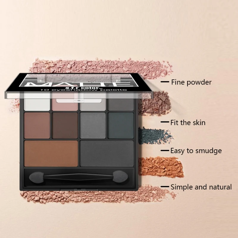 10 Màu Phấn Mắt Pallette Dụng Cụ Trang Điểm Full Mờ Mắt Chảo Bí Đỏ Khói Màu Mắt Nude Eye Shadow Với Bàn Chải Maquiagem