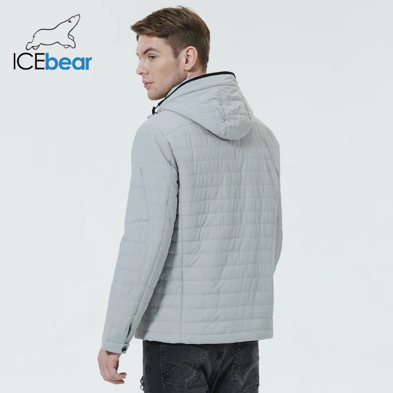 ICEbear 2023 new men\'s short cotton jacket fall fashion men\'s high quality coat with hood brand clothing MWC21662D