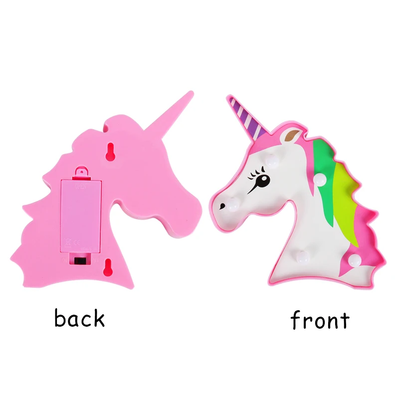 Unicorn Head LED Night Light Baby Unicornio Party 3D Luminaria Lamp Children\'s Gift Bedroom Table Decoration Unicorn Party decor