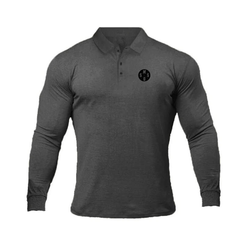 Man Shirt Polo Shirts Mens Button Polo Shirt Letter Printed Shirt Autumn Long Sleeve Shirt Turn-down Collar Slim Tops