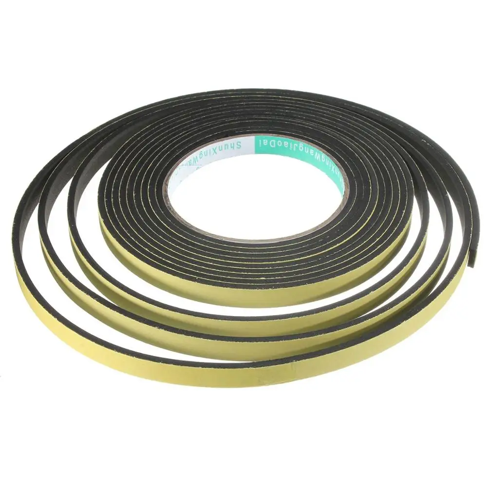 5M/10M Foam Sponge Single Sided Adhesive Rubber Strip Tape 2mm/3mm Waterproof Weather Stripping For Window Door Seal Strip