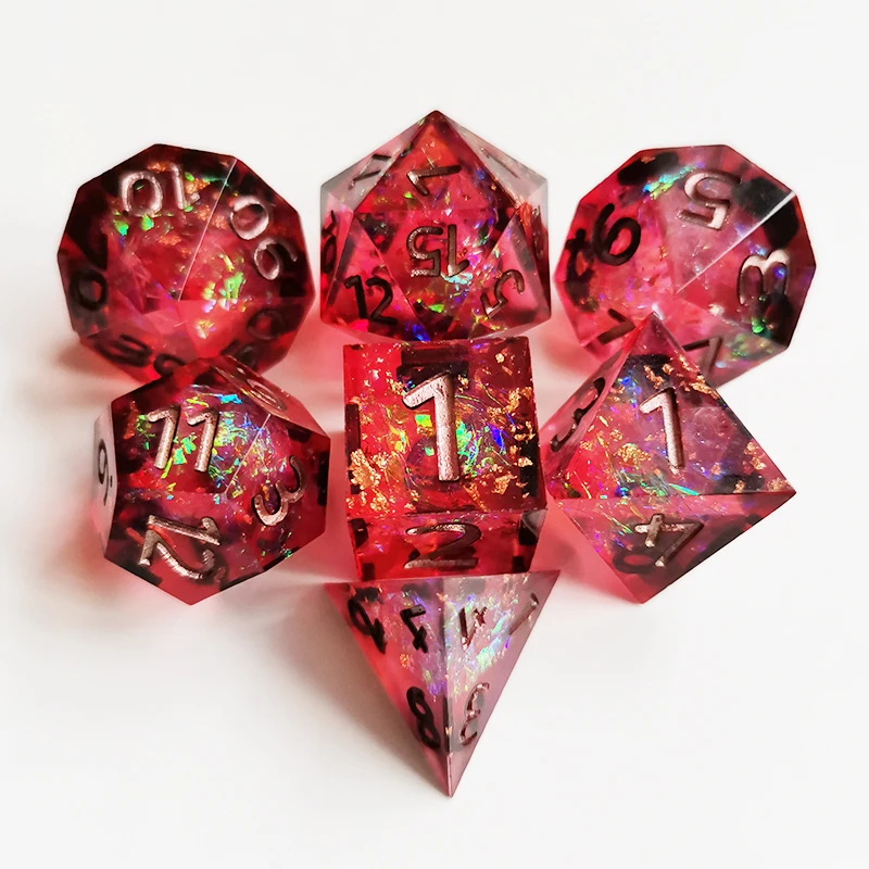 New Dnd dice set  Upscale Resin polyhedral dice  7pcs/Set   rpg dice dadi dados rol D4 D6 D8 D10 D12 D20