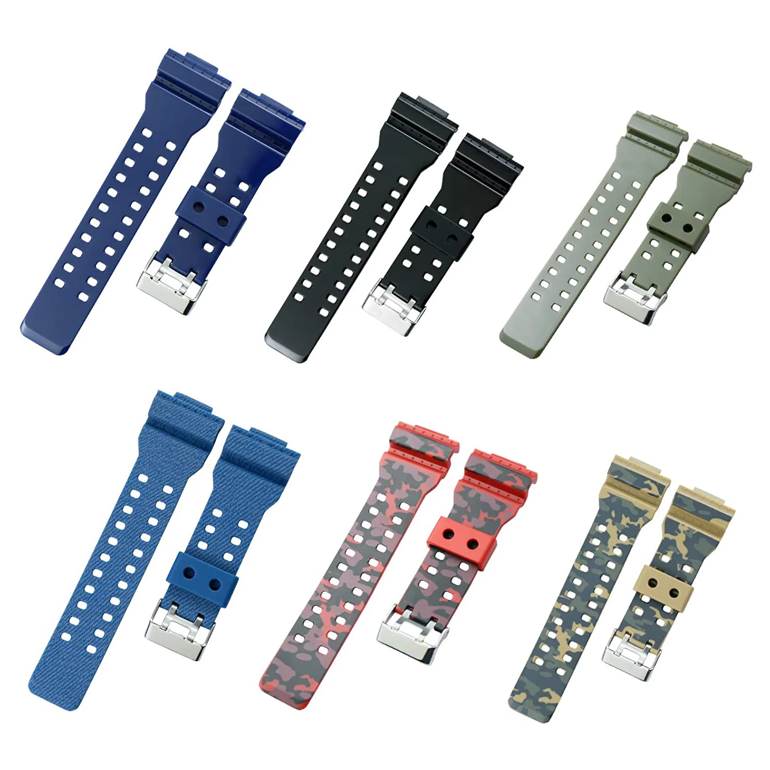 Resin strap accessories men\'s pin buckle for Casio G-Shock GA100 110 120 150 400 700 710 GW8900 sports waterproof watch bands