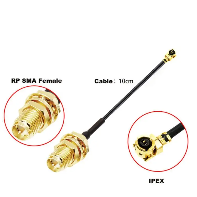 2 pces u. fl para sma cabo de extensão jumper ipex para RP-SMA trança sma fêmea interface antena wi-fi cabo para mini pcie bluetooth