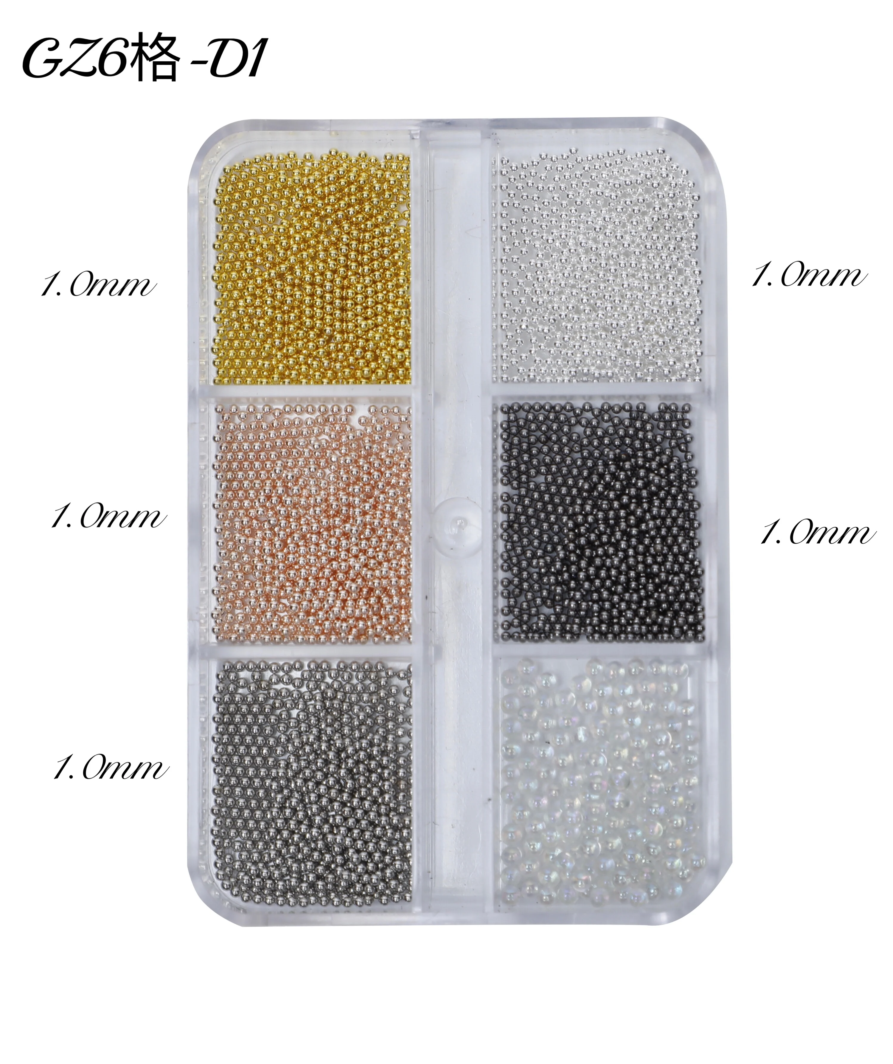 6 Griglie 3D Caviale Perline di Metallo Pendenti e Ciondoli Natale Nail Decore Accessori Forniture per Professionisti Attrezzature per Unghie Manicure NUOVO CALDO