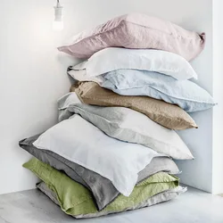 Pure Linen Pillowcase, Envelope Style Throw Pillow Cover, 1pc Pillow Case Breathable And Durable For Bedroom Home