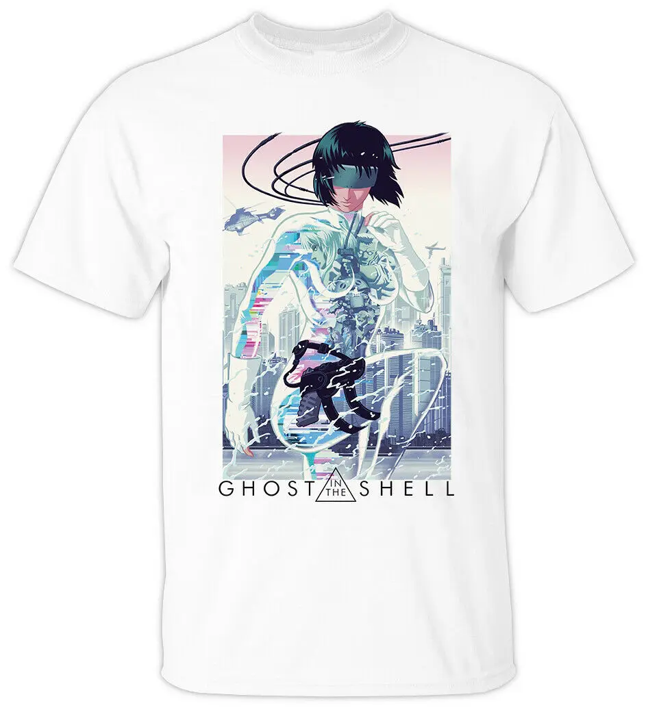 

Anime: Ghost In The Shell V1-V3 M.Oshii 1995 T Shirt (White) All Sizes 100% Cotton Summer Tees Printed O-Neck Order T Shirts