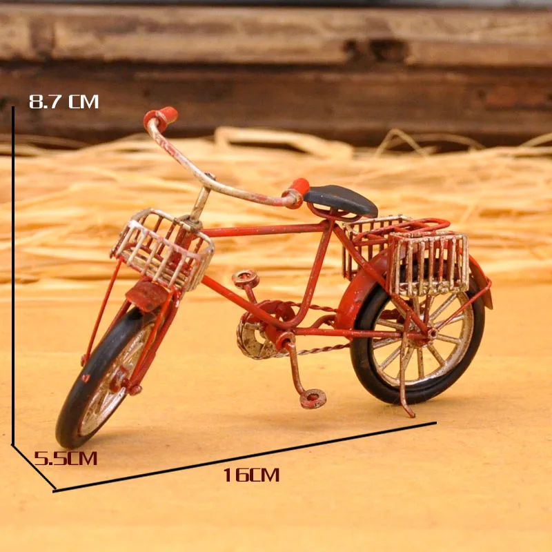 Vintage Home Decoration Iron Metal Craft Bicycle Model Hand Made Birthday Gift Metal Handicraft Shop Window Desktop Handicraft