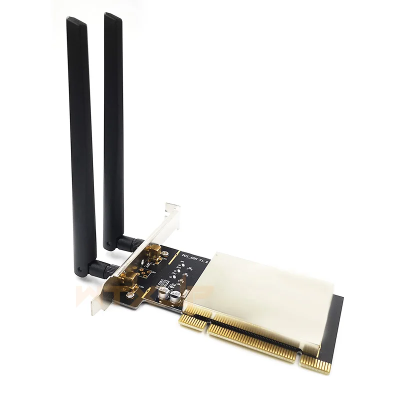 MINI PCI wifi wireless card to Desktop PCI slot Adapter Converter 2 X Dual Band  AC antenna for AR9223 AR9220