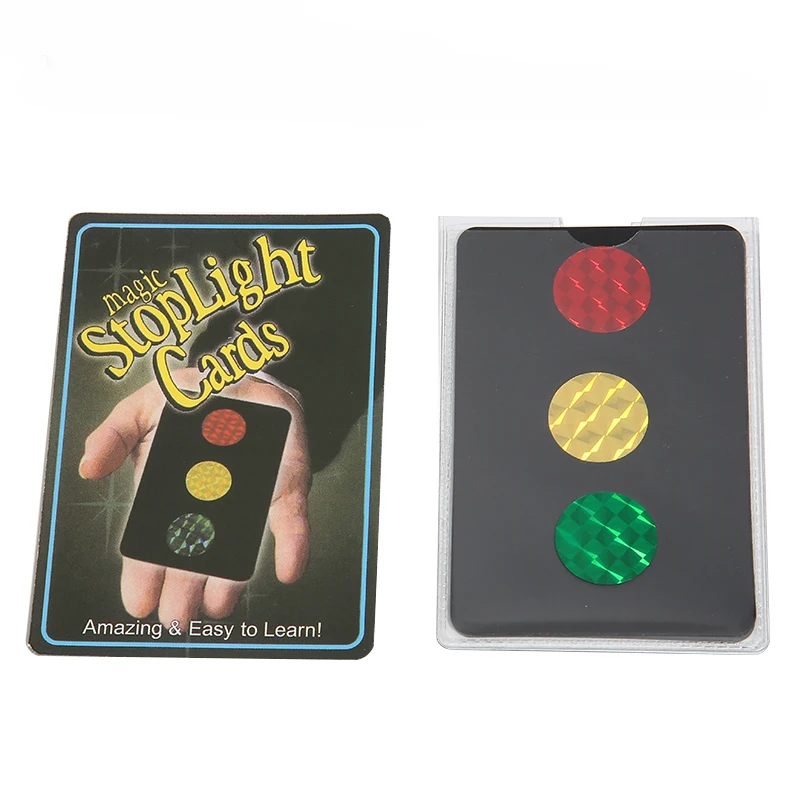 Magic Stoplight Cards Selected Color Appearing on Another Blank Tricks Close-up Gimmick Kids' Toy Props