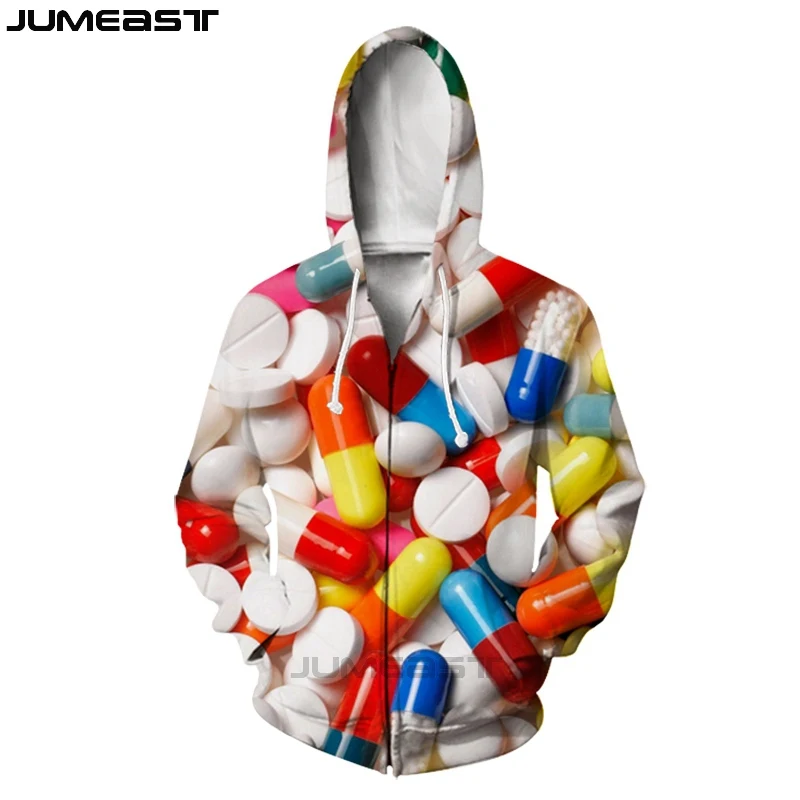 Jumeast – sweat-shirt 3D pour hommes et femmes, surdimensionné, manteau, Streetwear, veste décontractée, pull, mode printemps, fermeture éclair