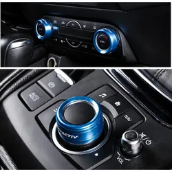 Yeni alüminyum AUX medya kontrolü klima kapak yüzüğü Trim için Mazda 3 AXELA MAZDA 6 ATENZA CX-3 CX-4 CX-5 CX-9 MX-5