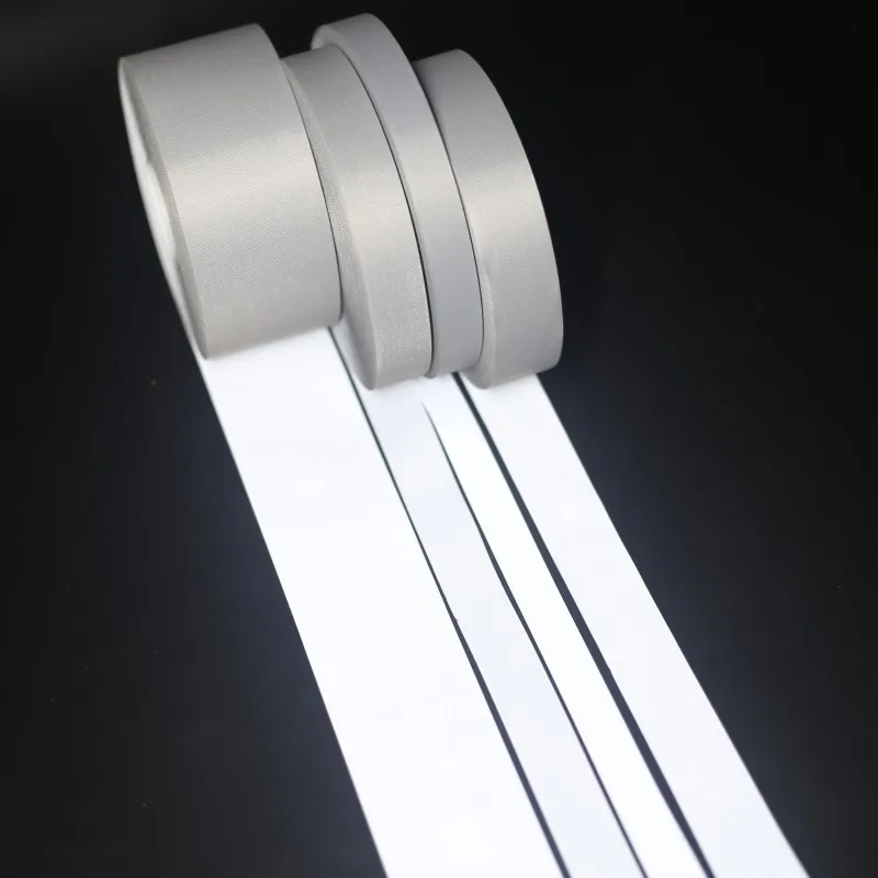 15/20/25/50mm Silver Reflective Tape Safety Warning Polyester Textile DIY Handmade Sewing Material Garments Bags Accessories 5M