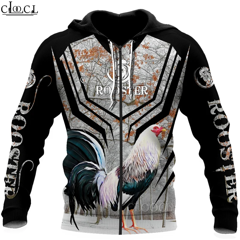 

HX Newest Popular Animal Rooster 3D Print Hoodies Pullover Men Women Fashion Casual Harajuku Zipper Tops Drop Shipping