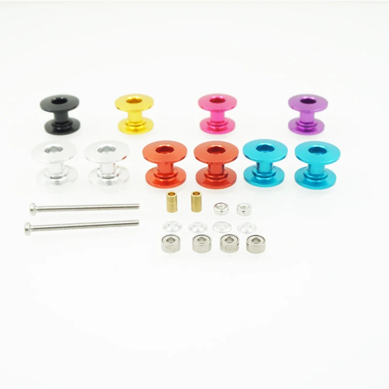 homemade tamiya mini 4wd parts lightweight double Aluminum rollers 13-12mm gold black sky blue purple pink silver 95581