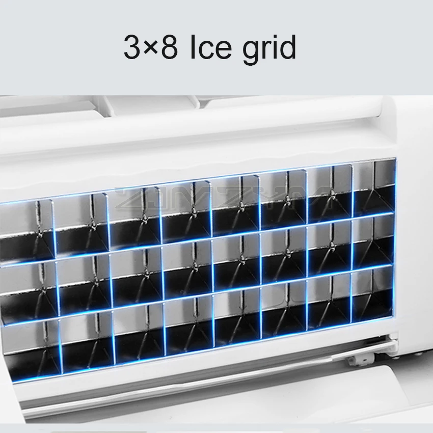 Máquina de fabricación de hielo comercial pequeña para el hogar, máquina automática para hacer cubitos de hielo, con entrada automática de agua embotellada de 220V y 150W, 30KG /24H