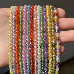 8 Colors Natural Faceted Zircon Beads 2 3 4mm Loose Spacer Beads For Jewelry Making Diy Charm Handmade Necklace Accessories 15”