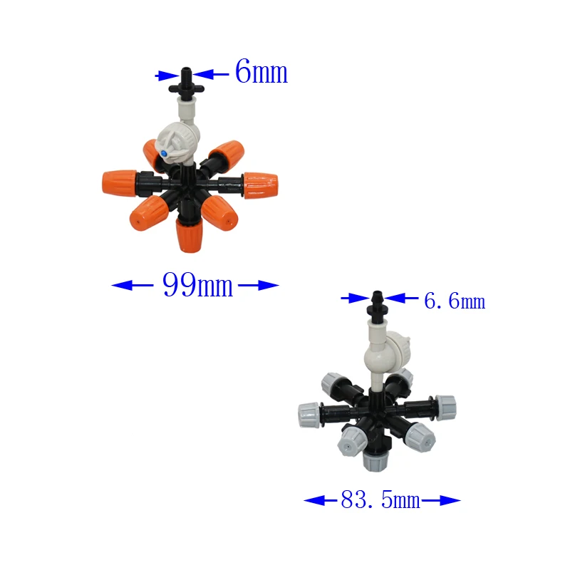 Hanging Multi-nozzle anti drip misting nozzle cross mist sprinkler fog greenhouse misting unit With Thread barbed joint 1set