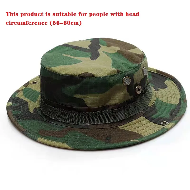 Camouflage Bucket Hats Hunting Outdoor Hiking Fishing Sun Protector Fisherman Cap Tactical Men