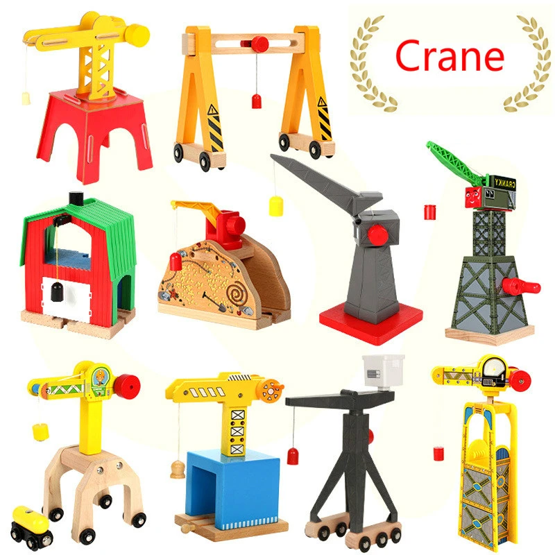 

All kinds Crane for Wooden Railway Track Accessories Magnetic Train Railway Toys Compatible with All Wood Track Educational Toys