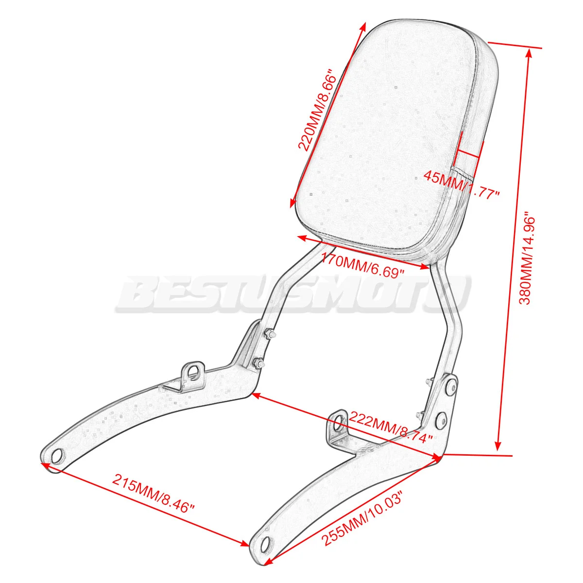 Motorcycle Accessories Passenger Backrest Sissy Bar For Yamaha Virago 400 535 XV400 XV535 All Years