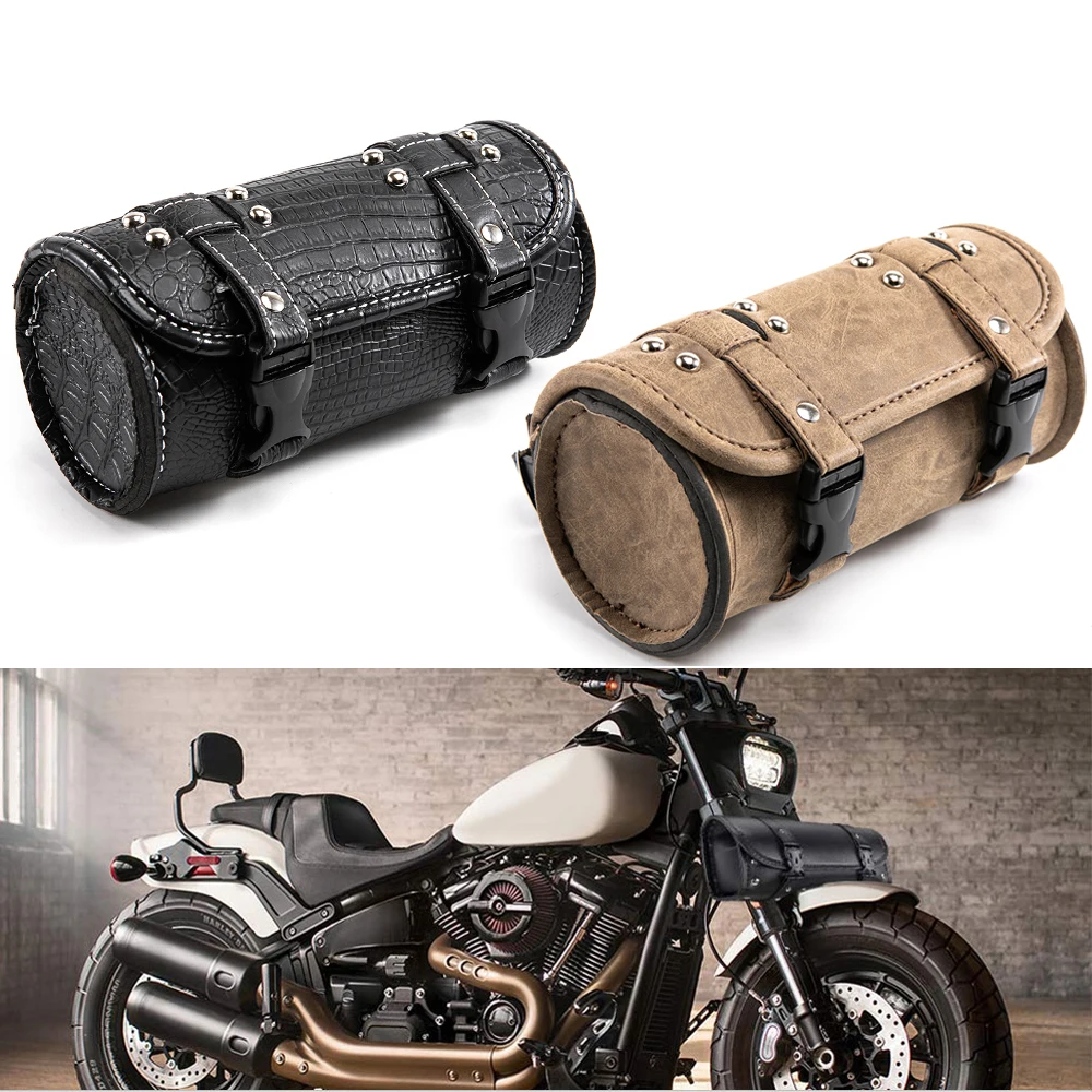 

Universal PU Leather Saddle Bag Motorcycle Saddlebag Side Storage Tool Bag For Harley Softail Dyna Sportster XL883 XL1200