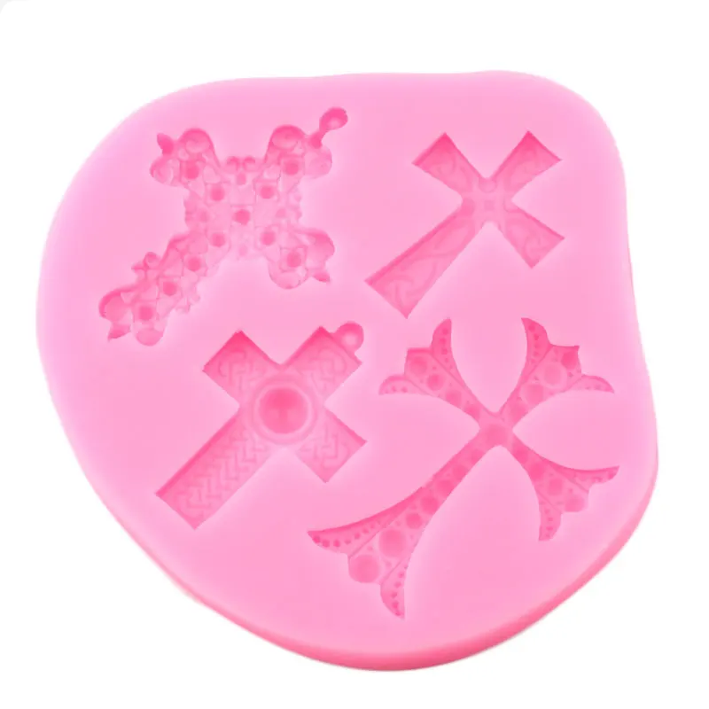 3D Cross Shape Silicone Molds DIY Wedding Cupcake Topper Fondant Cake Decorating Tools Candy Resin Clay Chocolate Gumpaste Mould