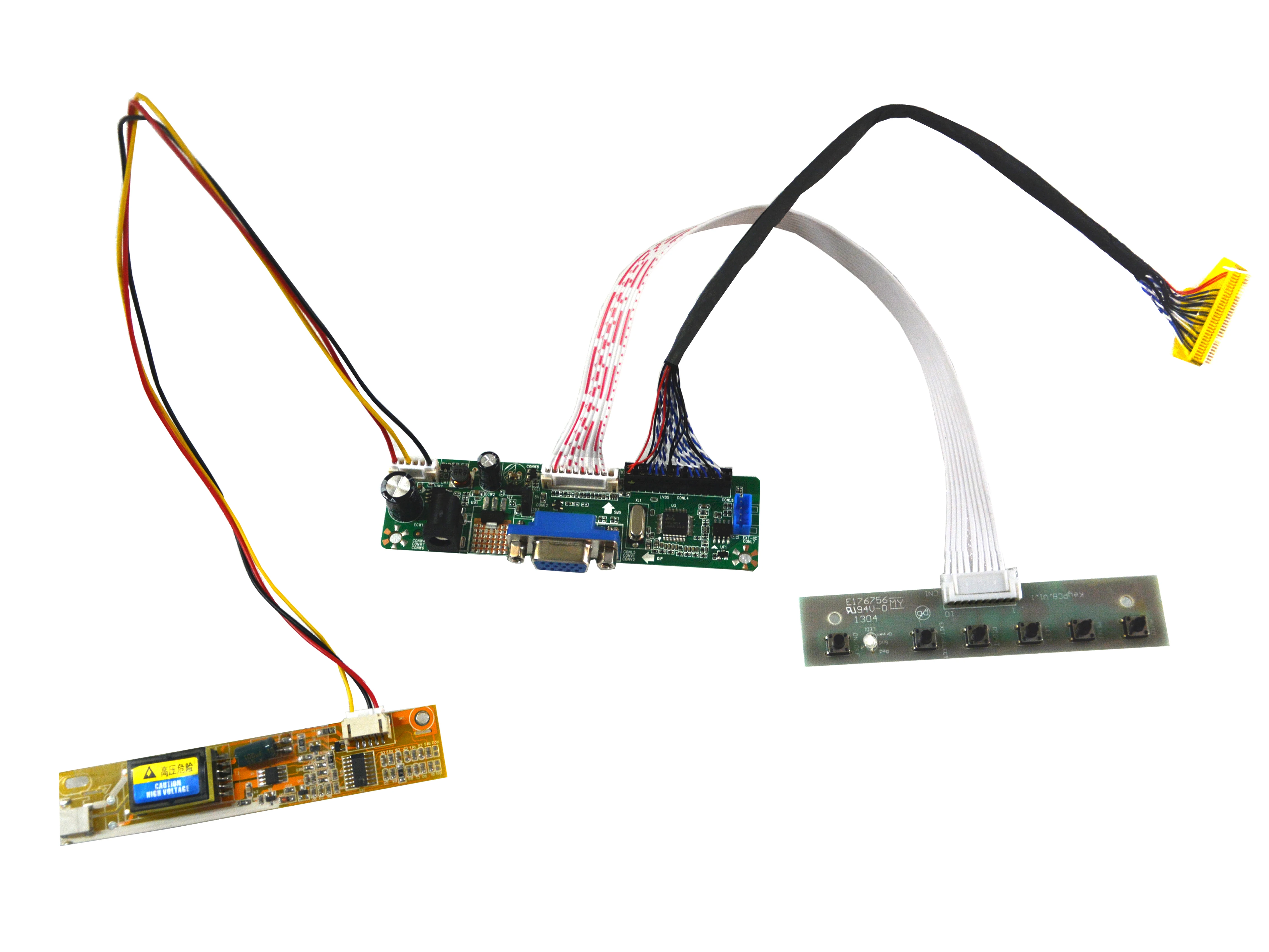 VGA LVDS LCD Controller Board Kit Work For HT190WG1-100 HT190WG1-600 1440x900 4CCFL Panel