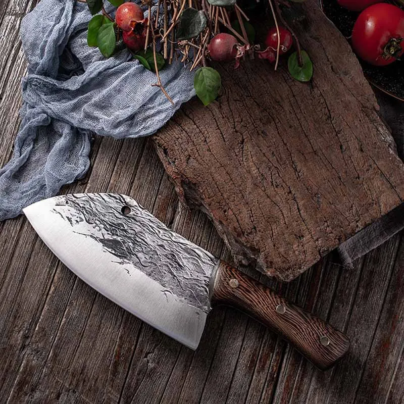 Utility Kitchen Knife High Manganese Steel Handmade Knife with Rosewood Handle Sharp Cleaver Meat Slicing Chef Knives Tools