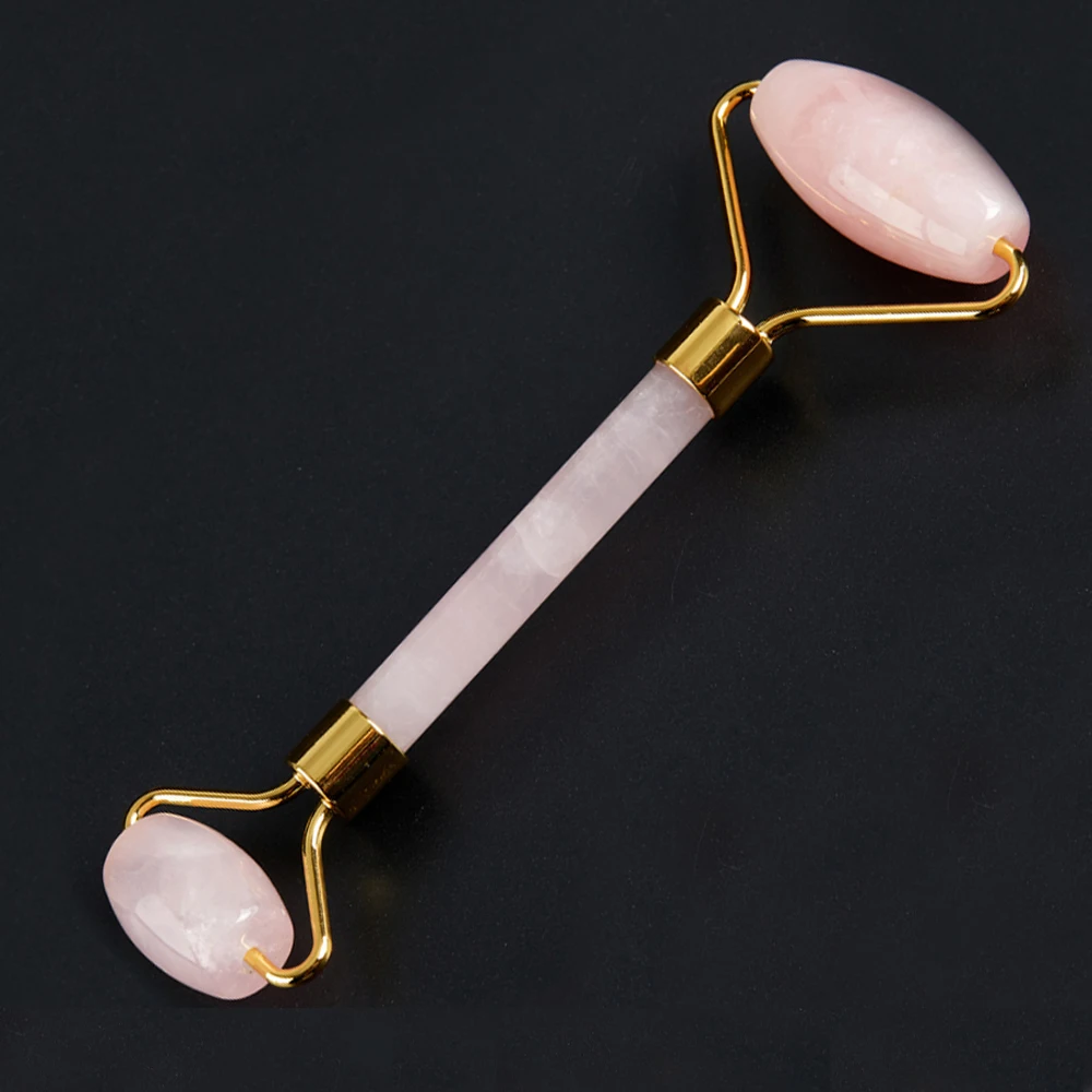 Rose Quartz Jade Roller Face Slimming Massager Natural Facial Massage Roller Massager for Face Skin Lifting Wrinkle Remove Tool