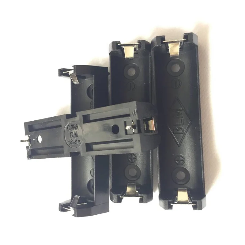 1Pcs/lot Plastic 1*AA 14500 Battery Holder Spring Clip Black Battery Box With Pin For Soldering Connecting