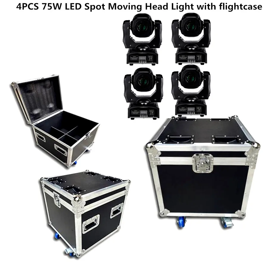 

Flight Case 75W LED Spot Moving Head Light LED DJ Beam LED Spot Lights with Gobo&color Wheel Disco DJ Equipmentnt