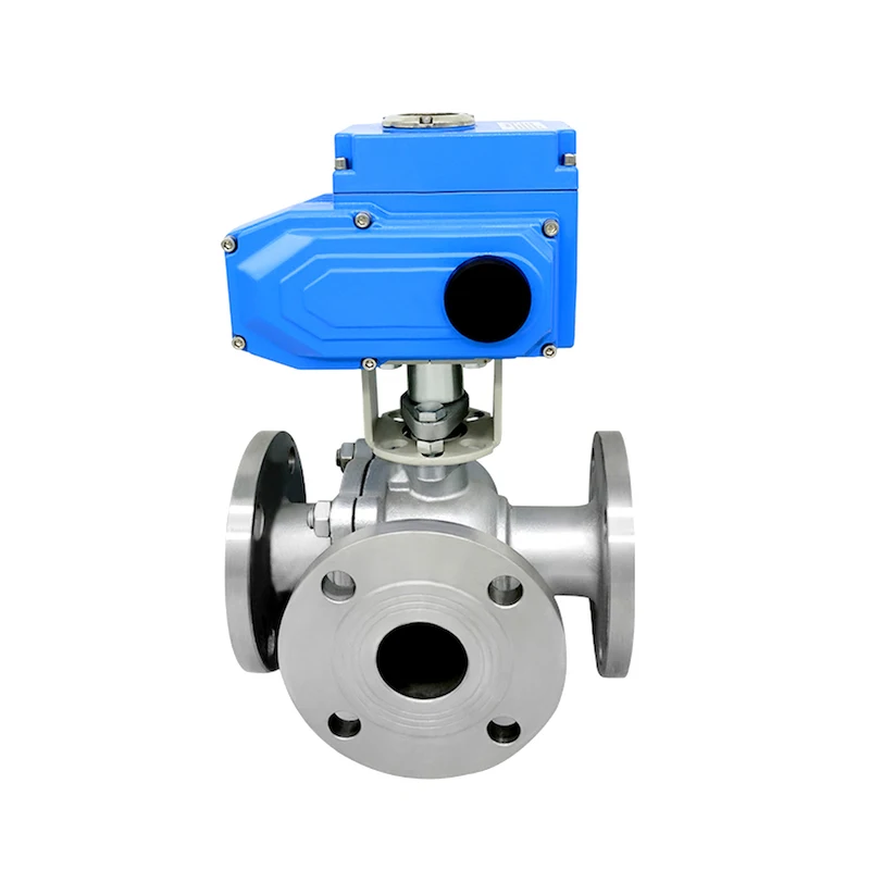 

Electric Stainless Steel Tee Valve Flange Ball Valve Q944/45F-16P/25P DN15 25 50 65 80 100 DN