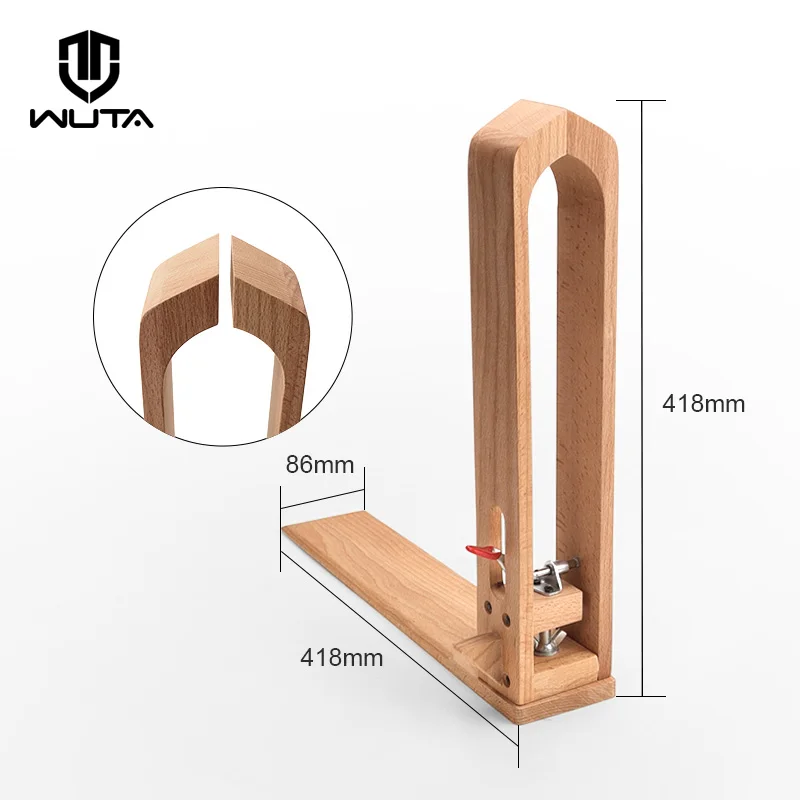 WUTA Leather Stitching Pony Hand Stitching Horse Table Desktop DIY Sewing Clamp Craft Working Tools Beech Wood w/2 Pcs Leather