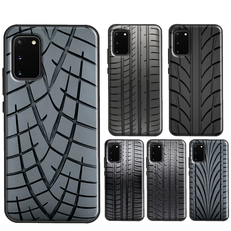 Tire Tread Tyre Track Case For Samsung Galaxy S21 S22 Ultra Note 20 S8 S9 S10 Plus Note 10 Plus S20 FE Coque