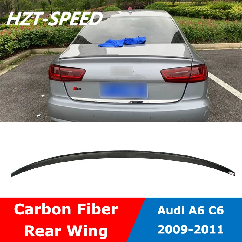 

S Type Carbon Fiber Rear Trunk Wing Spoiler For AUDI A6 C6 S6 Car Styling 2009-2011