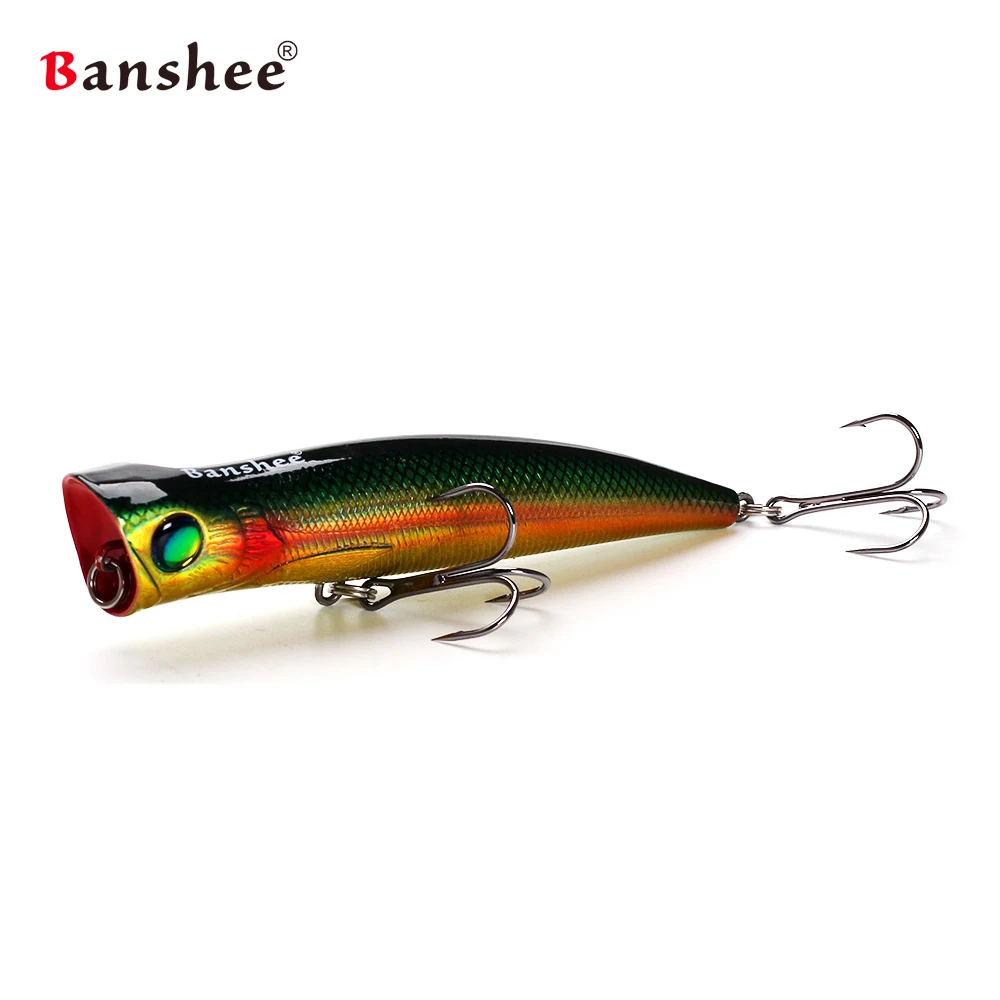 Banshee Popper For Fishing Lure Topwater Rattling Baits Hard Wopper Poppers Pike Perch Bass Artificial Floating Wobblers 84mm 8g